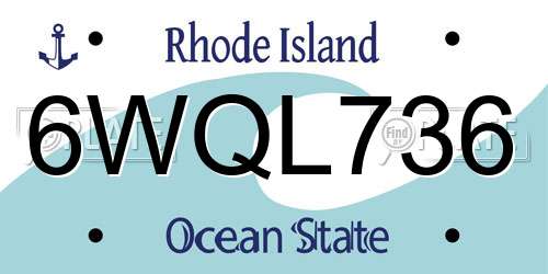 6WQL736 Rhode Island License Plate