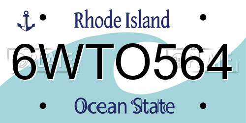 6WTO564 Rhode Island License Plate