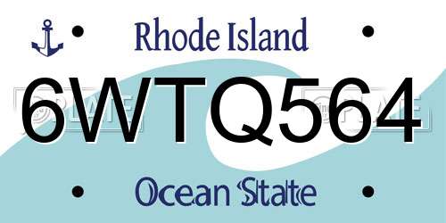6WTQ564 Rhode Island License Plate