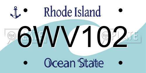 6WV102 Rhode Island License Plate