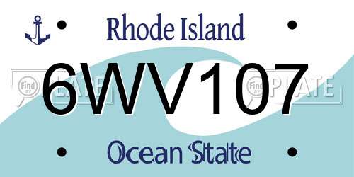 6WV107 Rhode Island License Plate