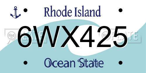6WX425 Rhode Island License Plate