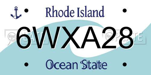 6WXA28 Rhode Island License Plate