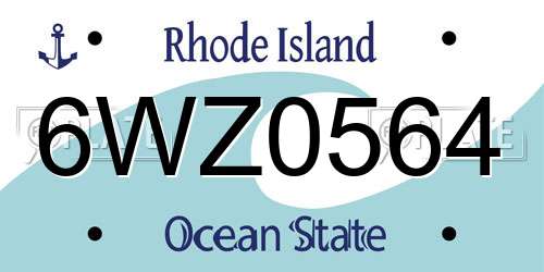 6WZ0564 Rhode Island License Plate