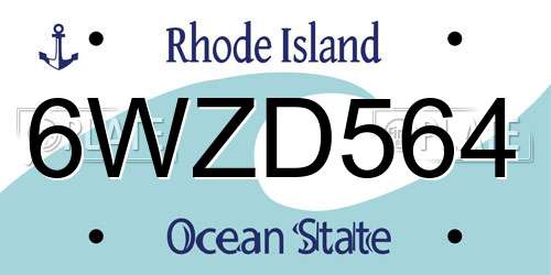 6WZD564 Rhode Island License Plate