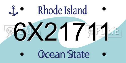 6X21711 Rhode Island License Plate