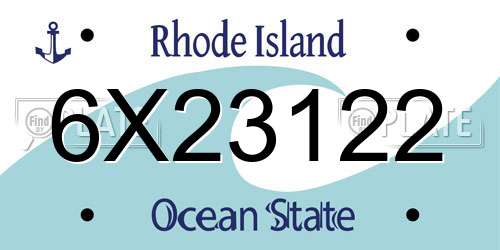 6X23122 Rhode Island License Plate