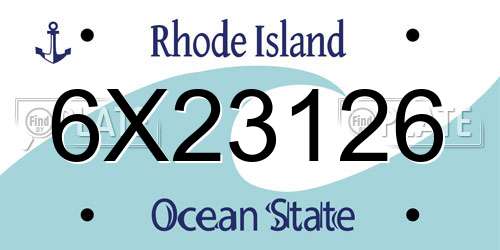 6X23126 Rhode Island License Plate