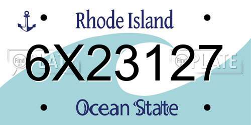 6X23127 Rhode Island License Plate
