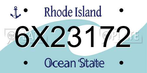 6X23172 Rhode Island License Plate
