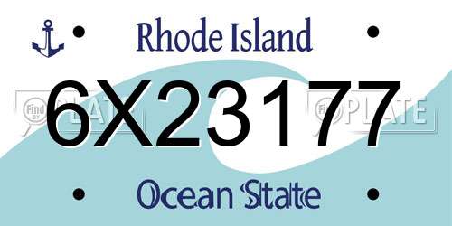 6X23177 Rhode Island License Plate