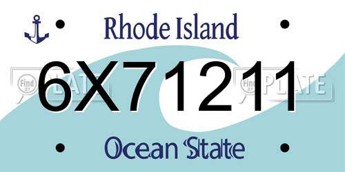 6X71211 Rhode Island License Plate