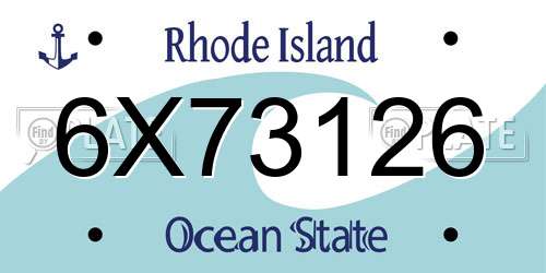 6X73126 Rhode Island License Plate