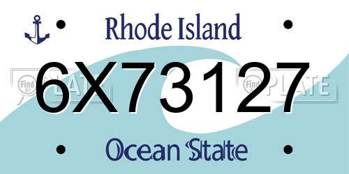 6X73127 Rhode Island License Plate