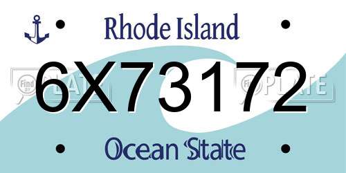 6X73172 Rhode Island License Plate