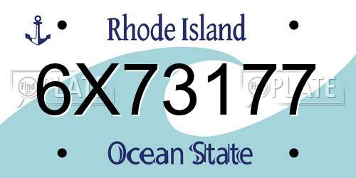 6X73177 Rhode Island License Plate