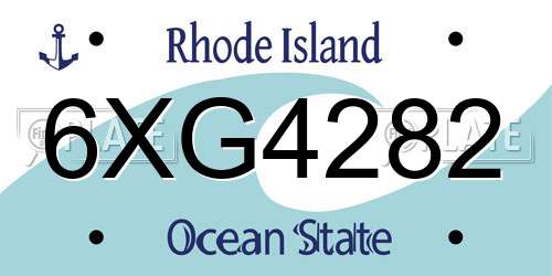 6XG4282 Rhode Island License Plate
