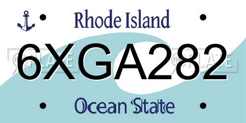 6XGA282 Rhode Island License Plate