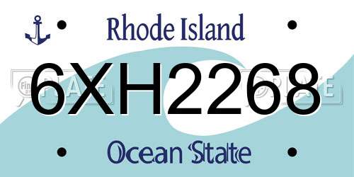 6XH2268 Rhode Island License Plate