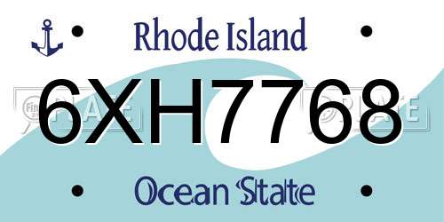 6XH7768 Rhode Island License Plate