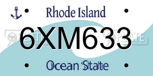 6XM633 Rhode Island License Plate
