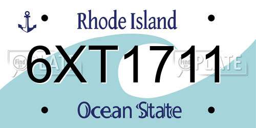 6XT1711 Rhode Island License Plate