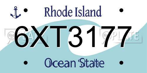 6XT3177 Rhode Island License Plate