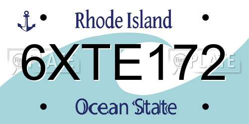 6XTE172 Rhode Island License Plate