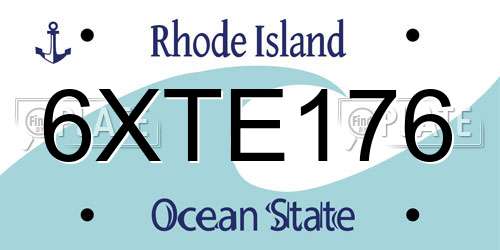 6XTE176 Rhode Island License Plate