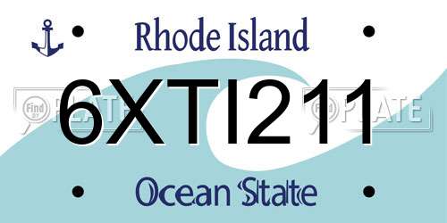 6XTI211 Rhode Island License Plate