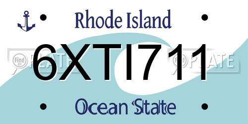 6XTI711 Rhode Island License Plate