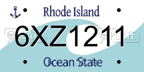 6XZ1211 Rhode Island License Plate