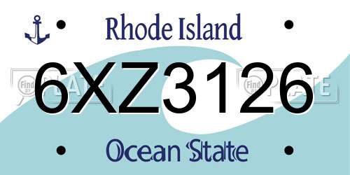 6XZ3126 Rhode Island License Plate