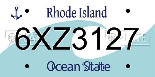 6XZ3127 Rhode Island License Plate