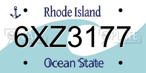 6XZ3177 Rhode Island License Plate