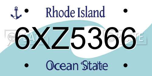 6XZ5366 Rhode Island License Plate