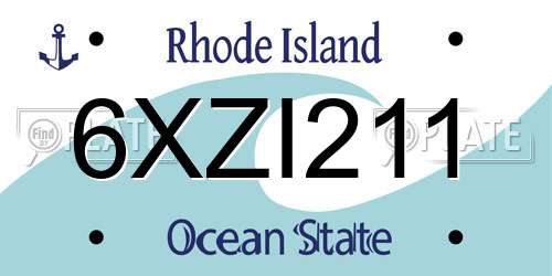 6XZI211 Rhode Island License Plate