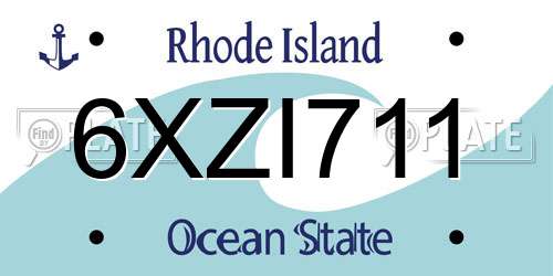 6XZI711 Rhode Island License Plate