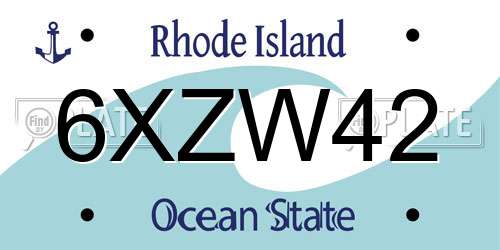 6XZW42 Rhode Island License Plate