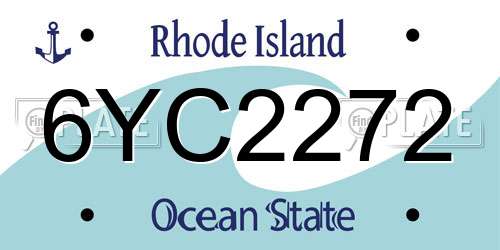 6YC2272 Rhode Island License Plate