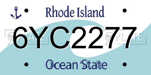 6YC2277 Rhode Island License Plate