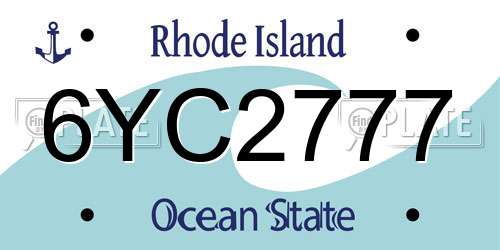 6YC2777 Rhode Island License Plate