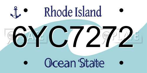 6YC7272 Rhode Island License Plate