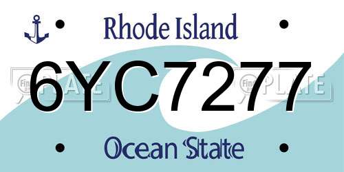 6YC7277 Rhode Island License Plate