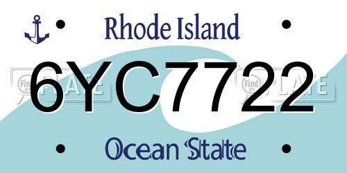 6YC7722 Rhode Island License Plate