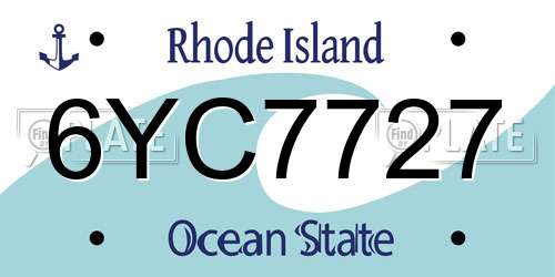 6YC7727 Rhode Island License Plate