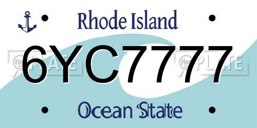 6YC7777 Rhode Island License Plate