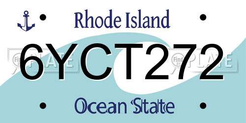 6YCT272 Rhode Island License Plate