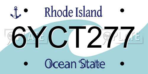 6YCT277 Rhode Island License Plate