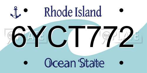 6YCT772 Rhode Island License Plate